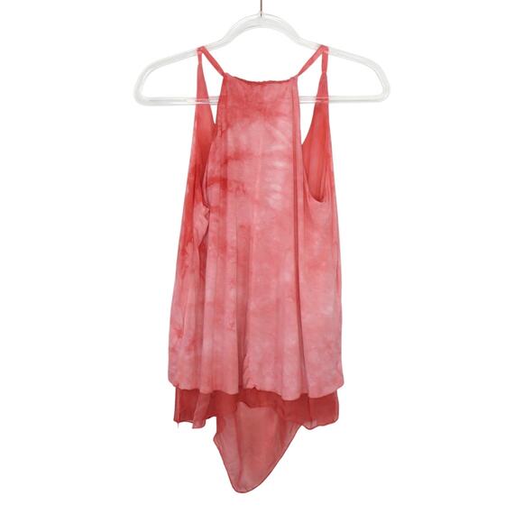 Y2k Pink Tie Dye Flutter Mesh Cami Tank Top Medium - Picture 4 of 6